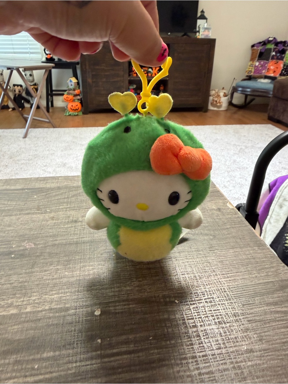 Sanrio Hello Kitty Caterpillar Plush Keychain